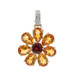 Yellow Gold Garnet Citrines Diamond Marigold Pendant 14k Round 5.17ctw Blossom Yellow Gold Garnet Citrines Diamond Marigold Pendant 14k Round 5.17ctw Blossom