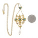 Yellow Gold Turquoise Pearls Edwardian Lavalier Pendant Necklace 15 1/4" 18k Yellow Gold Turquoise Pearls Edwardian Lavalier Pendant Necklace 15 1/4" 18k