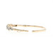 Yellow Gold Diamond Ribbon Hinged Bangle Bracelet 6 1/2" 10k Single .50ctw Wave Yellow Gold Diamond Ribbon Hinged Bangle Bracelet 6 1/2" 10k Single .50ctw Wave