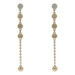 Yellow Gold Diamond Disc Drop Chain Dangle Earrings 14k Round Brilliant .11ctw
