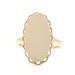 Yellow Gold Oval Engravable Signet Ring 10k Scalloped Frame