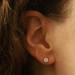 White Gold Diamond Stud Earrings 14k Round Brilliant .90ctw Pierced