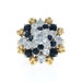 Diamond Sapphire Vintage Floral Cluster Cocktail Ring European 2.92ctw Swirl