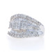 White Gold Diamond Cluster Cocktail Ring 14k Princess Baguette Round 2.00ctw