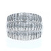 White Gold Diamond Cluster Coctail Band 14k Baguette 2.00ctw Dome Ring