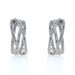 White Gold Diamond Crossover J-Hoop Earrings 14k Single 1.00ctw Pierced