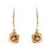 Yellow Gold Diamond Blossom Dangle Earrings 14k Round Brilliant Flowers Pierced