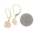 Yellow Gold Diamond Blossom Dangle Earrings 14k Round Brilliant Flowers Pierced