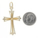 Yellow Gold Budded Cross Pendant - 14k Faith