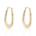 Yellow Gold Tapered Oval Hoop Earrings 14k Twisted Pierced