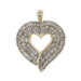 Yellow Gold Diamond Heart Pendant 10k Baguette 1.50ctw Love Wreath