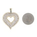 Yellow Gold Diamond Heart Pendant 10k Baguette 1.50ctw Love Wreath