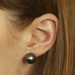 White Gold Cultured Tahitian Pearl Large Stud Earrings - 14k Pierced V3426