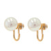 Yellow Gold Cultured Pearl Stud Earrings - 14k Non-Pierced Screw-Ons LX2204