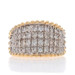 Yellow Gold Diamond Cluster Cocktail Band - 14k Round Brilliant 1.00ctw Ring LX4472