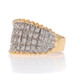 Yellow Gold Diamond Cluster Cocktail Band - 14k Round Brilliant 1.00ctw Ring LX4472