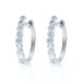 White Gold Diamond Hoop Earrings 14k Round Brilliant 1.00ctw Pierced