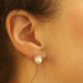 White Gold Freshwater Pearls Diamond Halo Stud Earrings 14k .10ctw Pierced