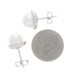 White Gold Freshwater Pearls Diamond Halo Stud Earrings 14k .10ctw Pierced