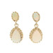 Yellow Gold Opal Dangle Earrings 14k Pear & Oval Cabochon 3.20ctw Pierced