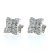 White Gold Diamond Cluster Stud Earrings 14k .50ctw Floral Quatrefoil Pierced