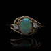 Yellow Gold Opal Diamond Bypass Ring 14k Oval Cabochon .80ctw