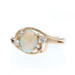 Yellow Gold Opal Diamond Bypass Ring 14k Oval Cabochon .80ctw