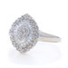 White Gold Single & Baguette Cluster Cocktail Halo Ring 10k .25ctw