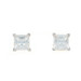 Yellow Gold Cubic Zirconias Stud Earrings 14k Princess 2.50ctw dew Pierced