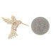 Yellow Gold diamonds Hummingbird Brooch 14k Single & Round Brilliant Nature Pin