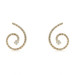 Yellow Gold Diamond Spiral Drop Earrings 14k Round .38ctw Swirl Pierced