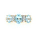 Yellow Gold Blue Topaz Diamond Ring 14k Oval 2.26ctw Three-Stone