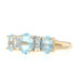 Yellow Gold Blue Topaz Diamond Ring 14k Oval 2.26ctw Three-Stone