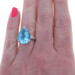 White Gold Blue Topaz Diamond Ring - 14k Pear 14.31ctw
