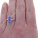 White Gold Tanzanite Diamond Ring - 14k Cushion 3.10ctw