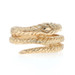 Yellow Gold Simulated Emerald Serpent Bypass Band - 14k Round Coiled Snake