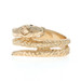 Yellow Gold Simulated Emerald Serpent Bypass Band - 14k Round Coiled Snake