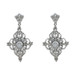 White Gold Diamond Floral Lace Dangle Earrings -14k Rd 1.00ctw Medallion Pierced