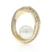 Yellow Gold Cultured Akoya Pearl Diamond Pendant - 14k .10ctw