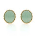 Yellow Gold Jadeite Stud Earrings - 14k Oval Cabochon