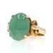 Yellow Gold Jadeite Vintage Cocktail Solitaire Ring - 18k Oval Cabochon 16.80ct