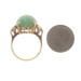 Yellow Gold Jadeite Vintage Cocktail Solitaire Ring - 18k Oval Cabochon 16.80ct