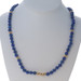 Yellow Gold Lapis Lazuli Knotted Strand Necklace 28" - 14k