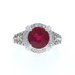 White Gold Ruby Diamond Halo Ring - 10k Round 4.62ctw White Gold Ruby Diamond Halo Ring - 10k Round 4.62ctw