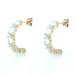 Yellow Gold Aquamarine Half-Hoop Earrings - 14k Oval 4.00ctw Pierced Yellow Gold Aquamarine Half-Hoop Earrings - 14k Oval 4.00ctw Pierced