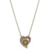 Yellow Gold Dia Pearl Edwardian Heart Necklace 15 3/4" - 14k Converted Stickpin Yellow Gold Dia Pearl Edwardian Heart Necklace 15 3/4" - 14k Converted Stickpin