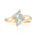 Yellow Gold Sky Blue Topaz Diamond Bypass Ring - 14k Marquise .62ctw Two-Stone Yellow Gold Sky Blue Topaz Diamond Bypass Ring - 14k Marquise .62ctw Two-Stone