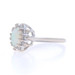 White Gold Australian Opal Diamond Halo Ring - 14k Oval Cabochon .95ctw Floral White Gold Australian Opal Diamond Halo Ring - 14k Oval Cabochon .95ctw Floral
