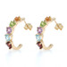 Yellow Gold Citrine Peridot Amethyst J-Hook Earrings - 14k Heart 2.52ctw Pierced Yellow Gold Citrine Peridot Amethyst J-Hook Earrings - 14k Heart 2.52ctw Pierced