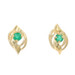 Yellow Gold Emerald Stud Earrings - 14k Round .22ctw Pierced Yellow Gold Emerald Stud Earrings - 14k Round .22ctw Pierced